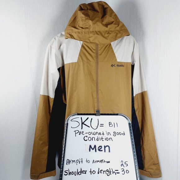 Columbia Men's Tan White Inner Limits III Hooded Outdoor Windbreaker Jacket Sz L - Picture 13 of 13